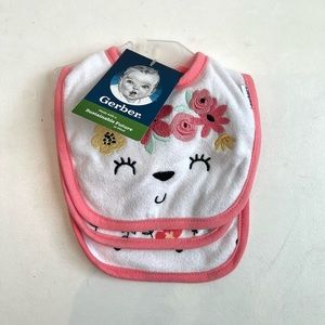 NEW Gerber 3Pack Girl Baby Bibs
